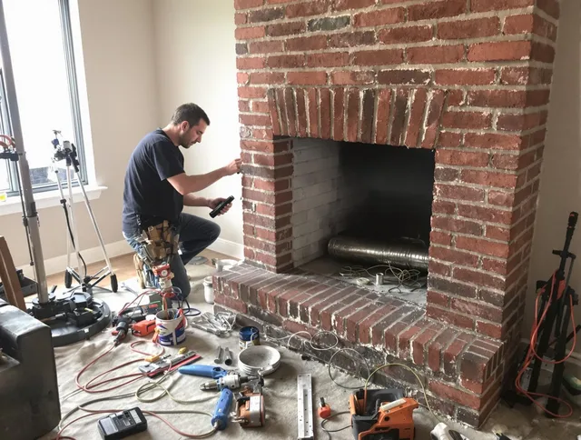 Tallmadge Chimney Sweep specialist finalizing chimney liner service in Tallmadge, OH