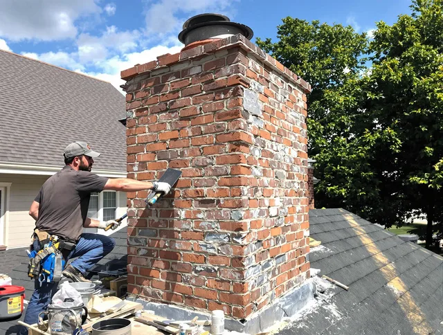 Completed chimney rebuild by Tallmadge Chimney Sweep in Tallmadge, OH