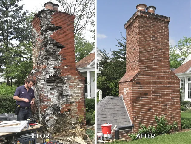 Tallmadge Chimney Sweep performing a full chimney restoration in Tallmadge, OH