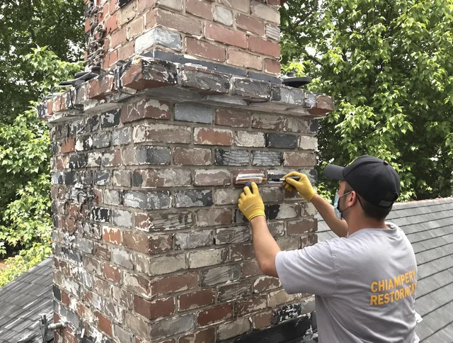 In-progress chimney restoration by Tallmadge Chimney Sweep in Tallmadge, OH