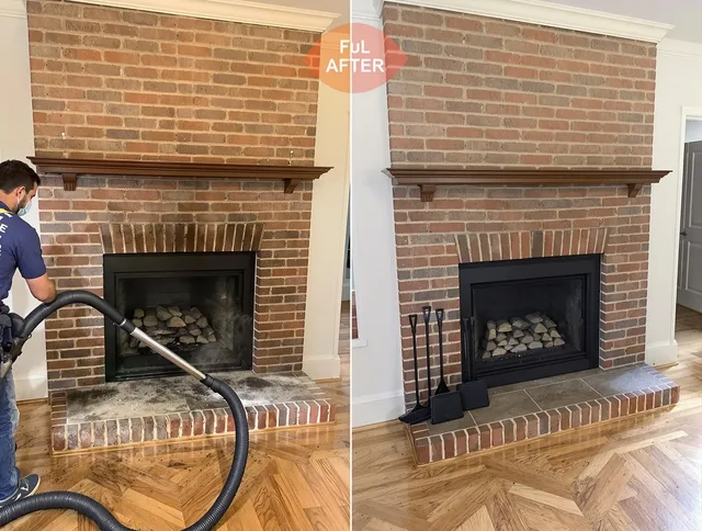 Tallmadge Chimney Sweep carefully sanitizing a fireplace in Tallmadge, OH