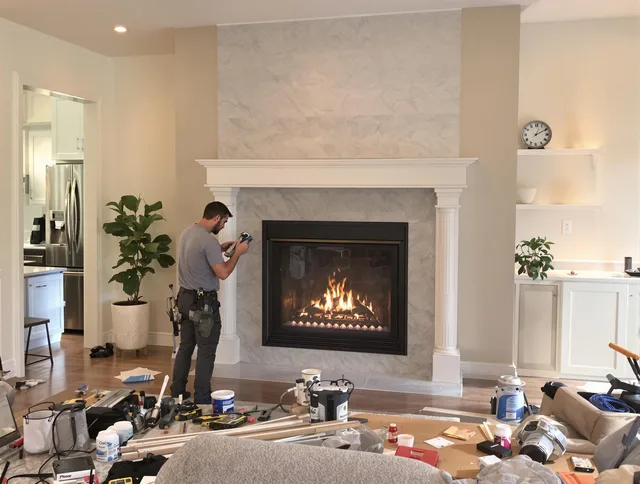 Newly installed fireplace by Tallmadge Chimney Sweep in Tallmadge, OH