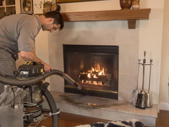 Routine fireplace upkeep by Tallmadge Chimney Sweep in Tallmadge, OH
